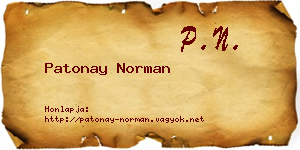Patonay Norman névjegykártya